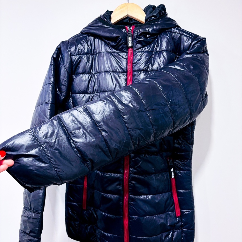 BENCH Kara Black Shinny Puffer Coat - Picture 6 of 14